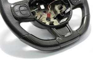 FIAT 500 ABARTH Steering Wheel Lower Center Trim Piece - Carbon Fiber - EU Model - Red Candy